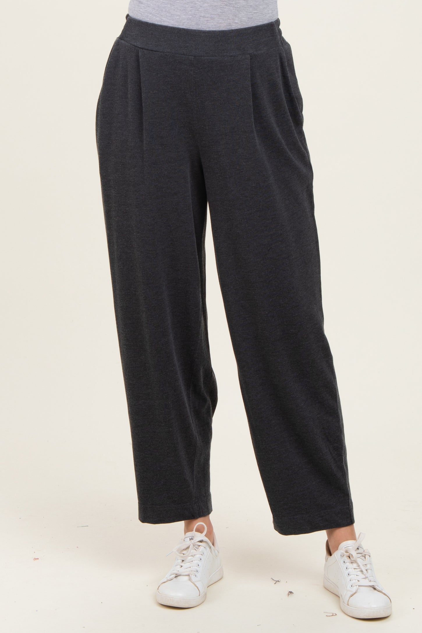 Black Mineral Wash Pleated Lounge Pants