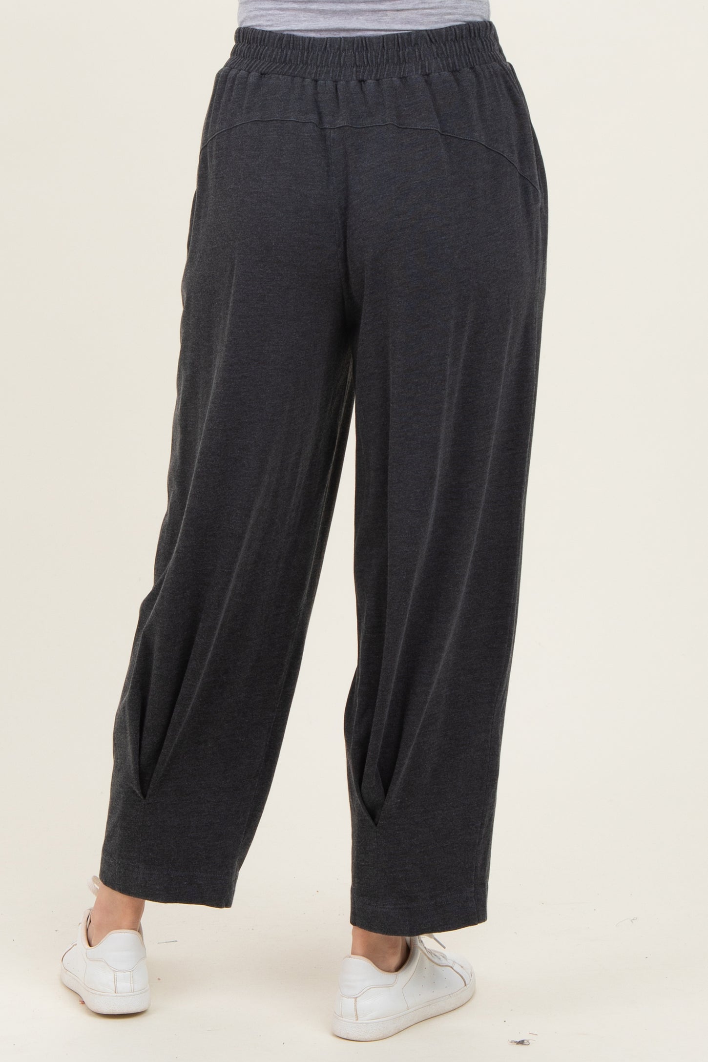 Black Mineral Wash Pleated Lounge Pants