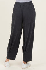 Black Mineral Wash Pleated Lounge Pants