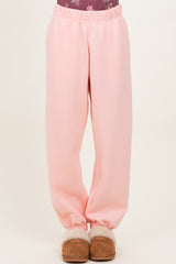 Light Pink Fleece Maternity Sweatpants