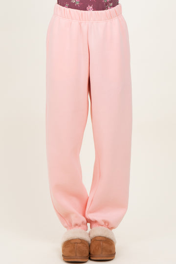 Light Pink Fleece Sweatpants
