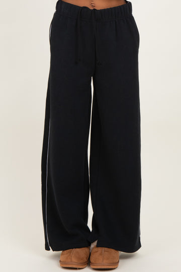 Black Fleece Wide Leg Sweatpants