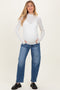 Blue Distressed Slim Barrel Leg Maternity Jeans