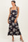 Black Lace Up Back Midi Dress