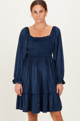 Navy Suede Dress