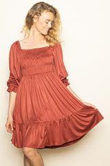 Rust Suede Maternity Dress