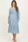 Dusty Blue Floral Square Neck Maternity Maxi Dress
