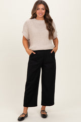 Black Elastic Waist Semi Formal Maternity Slacks