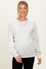 Ivory Fleece Crew Neck Relaxed Fit Maternity Sweatshirt