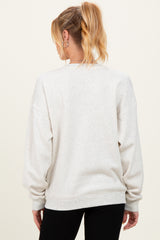 Ivory Fleece Crew Neck Relaxed Fit Maternity Sweatshirt