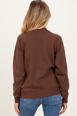 Brown Fleece Maternity Sweatshirt