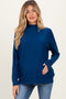 Navy Mock Neck Exposed Seam Maternity Sweater