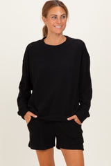 Black Pullover & Shorts Set