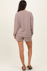 Mocha Pullover & Shorts Set