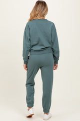 Jade Fleece Long Sleeve Maternity Pullover & Jogger Set