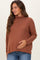 Rust Ribbed Turtle Neck MaternityLong Sleeve Top