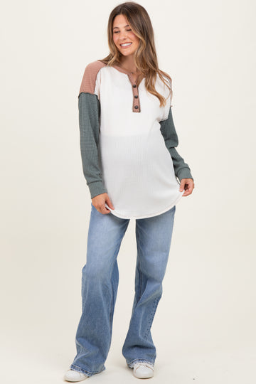 Blue Vintage Wash Wide Leg Maternity Jeans