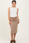 Taupe Checkered Knit Maternity Skirt