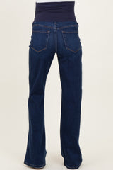 Navy Dark Wash Maternity Flare Jeans