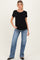 Blue Wide Hem Straight Leg Maternity Jeans