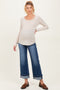 Navy Cuffed Relaxed Fit Maternity Ankle Straight Leg Jeans
