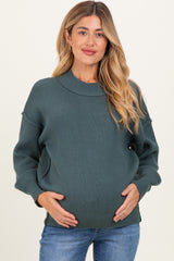 Jade Wide Neck Drop Shoulder Maternity Sweater