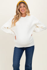 Ivory Wide Neck Drop Shoulder Maternity Sweater
