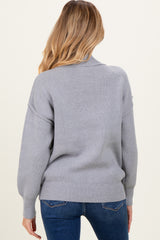 Grey Wide Neck Drop Shoulder Maternity Sweater