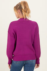 Plum Wide Neck Drop Shoulder Maternity Sweater
