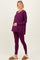 Plum Brushed Knit Maternity Oversized Top and Legging Set