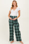 Green Plaid Wide Leg Maternity Lounge Pants
