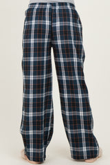 Navy Plaid Wide Leg Maternity Lounge Pants