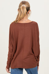 Rust Relaxed Fit Dolman Long Sleeve Maternity Top