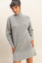 Heather Grey High Neck Sweater Mini Dress