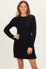 Black Wide Rib Maternity Mini Dress