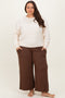Brown Wide Leg Ankle Plus Lounge Pants