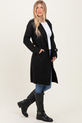 Black Knit Long Sweater Coat