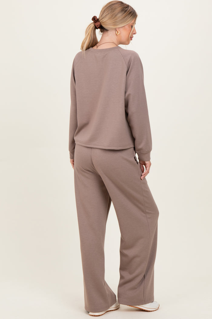 Mocha Crewneck Pullover Pant Set