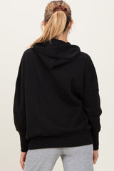 Black Fleece Snap Button Maternity Hoodie