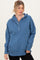 Dusty Blue Fleece Snap Button Hoodie