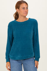 Teal Chenille Knit Sweater