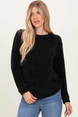Black Chenille Knit Maternity Sweater