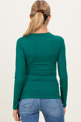 Forest Green Basic Long Sleeve Maternity Top