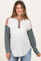 Olive Waffle Knit Colorblock Maternity Top