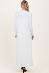 Ivory Ribbed Sleeveless Dress Cardigan Set