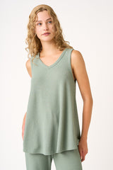 Sage Rib Knit Tank and Pant Set