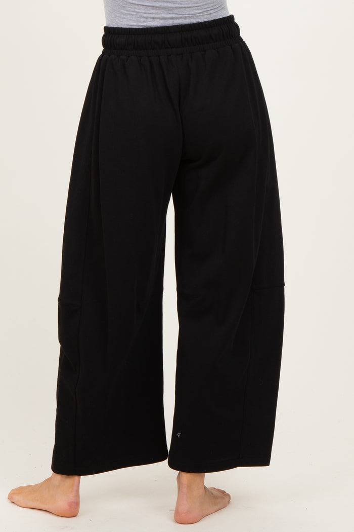 Black Barrel Leg Terry Sweatpants