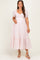 Fuchsia Stripe Sweetheart Neckline Maternity Midi Dress