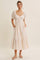 Orange Stripe Sweetheart Neckline Midi Dress