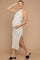 Cream Striped Halter Open Back Maternity Midi Dress